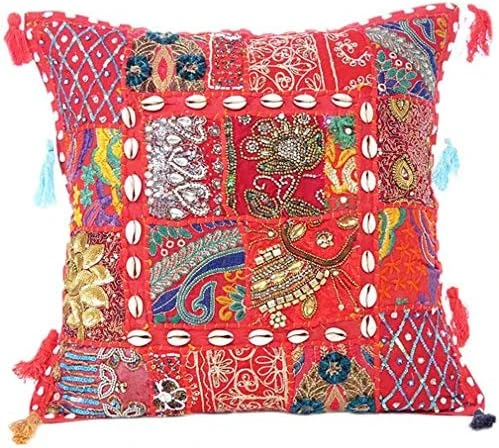 Eyes Of India - 22 X 12 Purple Patchwork Round Pouf Pouffe Ottoman Cover Floor Seating Bohemian Accent Boho Chic Indian Handmade 6 Eyes Of India - 22 X 12 Purple Patchwork Round Pouf Pouffe Ottoman Cover Floor Seating Bohemian Accent Boho Chic Indian Handmade - Image 6