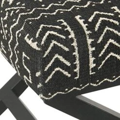 Homepop Home Decor | Modern Square Ottoman With Metal X Base | Ottoman For Living Room & Bedroom | Decorative Home Furniture (Onyx) -Best Furniture Store 6146qMgoPCL