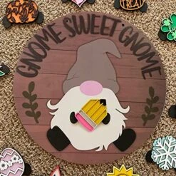 MatureGirl Gnome Door Decoration Door DIY Door Hanger Hanger Interchangeable Door Welcome Decoration & Hangs Garden Gnomes Small (Coffee, One Size) -Best Furniture Store 614VIP9pJCS