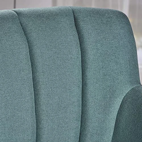 Christopher Knight Home Merel Mid Century Modern Fabric Club Chair, Dark Teal/Natural 5 Christopher Knight Home Merel Mid Century Modern Fabric Club Chair, Dark Teal/Natural - Image 5