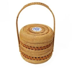 YSJX Kitchen&bedroom Storage Accessories 1 Pack Autumn Rattan Hand Woven Storage Basket Cosmetic Storage Box ( Size : B 20x20cm )