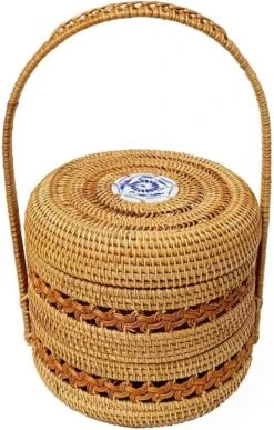 YSJX Kitchen&bedroom Storage Accessories 1 Pack Autumn Rattan Hand Woven Storage Basket Cosmetic Storage Box ( Size : B 20x20cm ) -Best Furniture Store 61EhT3ZC1tL. AC