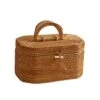 YSJX Kitchen&bedroom Storage Accessories 1 Pack Octagonal Wicker Woven Rattan Woven Storage Box Tea Gift Box Wicker Woven Basket Portable Storage Box Storage Basket