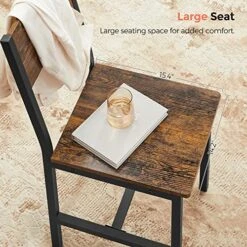 VASAGLE Dining Chair Set Of 2, Rustic Wood Chairs With Metal Steel Frame, Easy To Assemble, Stable, Comfortable Seat, Modern Farmhouse Chair For Kitchen, Bedroom, Living Room, Rustic Brown And Black 12 VASAGLE Dining Chair Set Of 2, Rustic Wood Chairs With Metal Steel Frame, Easy To Assemble, Stable, Comfortable Seat, Modern Farmhouse Chair For Kitchen, Bedroom, Living Room, Rustic Brown And Black -Best Furniture Store 61GtGojG3pL