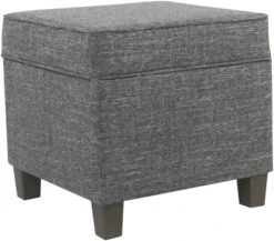 Homepop Home Decor | K7342-F2067 | Classic Square Storage Ottoman With Lift Off Lid | Ottoman With Storage For Living Room & Bedroom, Cream Woven -Best Furniture Store 61KgDvpC5gL. AC