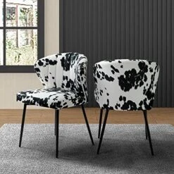 Velvet Dining Chairs Set Of 2, Modern Upholstered Side Chair With Golden Legs, Small Cute Armless Accent Chair For Living Room, Kitchen, Bedroom, Beauty Room/Ivory, 2-Pack -Best Furniture Store 61SDn6DRSxL. AC