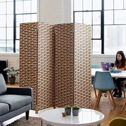 Room Divider, 4 Panel Room Dividers And Folding Privacy Screens 6FT Tall Sound Proof Wall Divider Wood Screens Dorm Partitions Freestanding Temporary Wall Room Furniture Separators- Black -Best Furniture Store 61SF FBATkS. AC