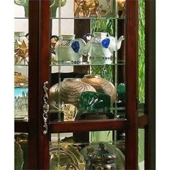 Beaumont Lane Corner Curio Cabinet In Medallion Cherry -Best Furniture Store 61VK1DllGBL