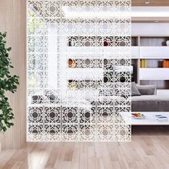 YIZUNNU 12Pcs/Set Room Hanging Screen Divider Panels Home Panel Screen DIY Home Decor 11.4inch White -Best Furniture Store 61XB69KiccL. AC