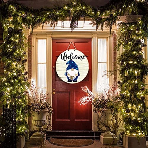 MatureGirl Seasonal Welcome Sign With Interchangeable Front Door Porch Pendant Ornament Balls On A (As Shown, One Size) 2 MatureGirl Seasonal Welcome Sign With Interchangeable Front Door Porch Pendant Ornament Balls On A (As Shown, One Size) - Image 2