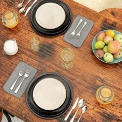 MIERES Dining Table Set For 4, Wood Kitchen Table And Chairs For 4, 5 Pieces Bar Table And Chairs Set, Industrial Bar Height Table With 4 Stools For Home Bar,Living Room,Breakfast Nook,Rustic Brown -Best Furniture Store 61aEyx79ltL