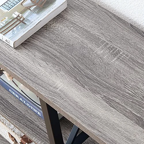 LVB Rustic Sofa Table, Farmhouse Console Table For Living Room, Hallway Entryway Table With Storage, Entry Table For Foyer, Light Grey Oak, 55 Inch 3 LVB Rustic Sofa Table, Farmhouse Console Table For Living Room, Hallway Entryway Table With Storage, Entry Table For Foyer, Light Grey Oak, 55 Inch - Image 3