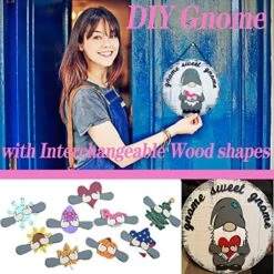 Gnome Door Hanger Seasonal Welcome Sign With Interchangeable Holiday Pieces Christmas Garland Candy Swirl Garland Ornament (Multicolor, One Size) -Best Furniture Store 61bew4AsRVL