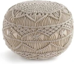 NOORI Home - Premium Luxury 100% Handmade & Handcrafted Cable Style Cotton Knitted Jade Comfortable Pouf, Ottoman, Footrest, Footstool - Beige - 20"x20"x14" 25 NOORI Home - Premium Luxury 100% Handmade & Handcrafted Cable Style Cotton Knitted Jade Comfortable Pouf, Ottoman, Footrest, Footstool - Beige - 20"x20"x14" -Best Furniture Store 61k49sRcVL. AC