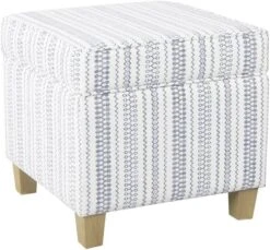 Homepop Home Decor | K7342-F2067 | Classic Square Storage Ottoman With Lift Off Lid | Ottoman With Storage For Living Room & Bedroom, Cream Woven -Best Furniture Store 61kB30gq2fL. AC