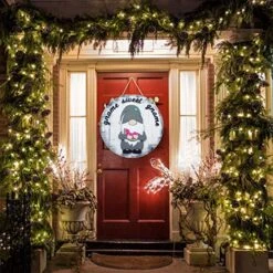 Gnome Door Hanger Seasonal Welcome Sign With Interchangeable Holiday Pieces Christmas Garland Candy Swirl Garland Ornament (Multicolor, One Size) -Best Furniture Store 61l3LaJUZUL