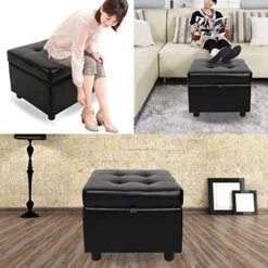 H&B Luxuries Tufted Leather Square Flip Top Storage Ottoman Cube Foot Rest (Black) 17 H&B Luxuries Tufted Leather Square Flip Top Storage Ottoman Cube Foot Rest (Black) -Best Furniture Store 61qGch3pyJL