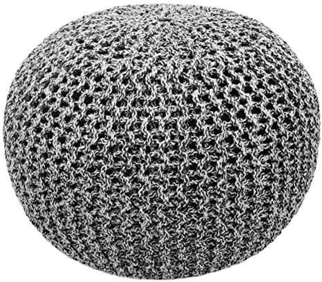 COTTON CRAFT - Hand Knitted Cable Style Dori Pouf - Ivory - Floor Ottoman - Cotton Braid Cord - Handmade & Hand Stitched - Truly One Of A Kind Seating - 20 Dia X 14 High 7 COTTON CRAFT - Hand Knitted Cable Style Dori Pouf - Ivory - Floor Ottoman - Cotton Braid Cord - Handmade & Hand Stitched - Truly One Of A Kind Seating - 20 Dia X 14 High - Image 7