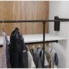45 LB Weight Capacity Soft-Close Heavy-Duty Steel Closet Side-Mounted Wardrobe Lift With Adjustable Width 33" - 48" (Black)