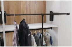 45 LB Weight Capacity Soft-Close Heavy-Duty Steel Closet Side-Mounted Wardrobe Lift With Adjustable Width 33" - 48" (Black)