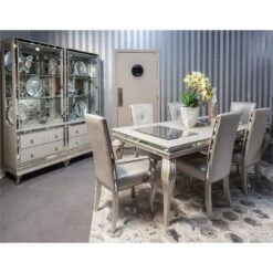 Michael Amini Hollywood Loft Glass Curio Cabinet In Frost Ivory 7 Michael Amini Hollywood Loft Glass Curio Cabinet In Frost Ivory -Best Furniture Store 61uCxaadNsL