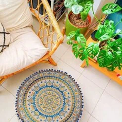 Mandala Life ART Blue Pouf Ottoman Cover -24x8 Inches - Moroccan Décor Pouffe Footstool For Kids Room Living Bedroom Bohemian Furniture 18 Mandala Life ART Blue Pouf Ottoman Cover -24x8 Inches - Moroccan Décor Pouffe Footstool For Kids Room Living Bedroom Bohemian Furniture -Best Furniture Store 61uv5GqCKWL