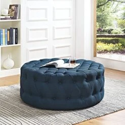 Modway Amour Fabric Upholstered Button-Tufted Round Ottoman In Azure -Best Furniture Store 61wPpKnfxUL