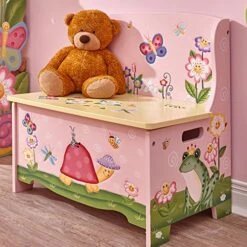 Fantasy Fields - Hand Crafted & Painted Kids Storage Bench Seat - Magic Garden -Best Furniture Store 61wcEobyyLL