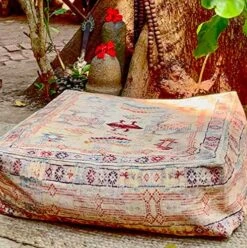 Mandala Life ART Bohemian Pouf Cube Cover- 20 Inches –Luxury, Artisan Room Decor Pouffe - Boho Chic Seating Area Ottoman -Best Furniture Store 61zFD8G3BHL. AC